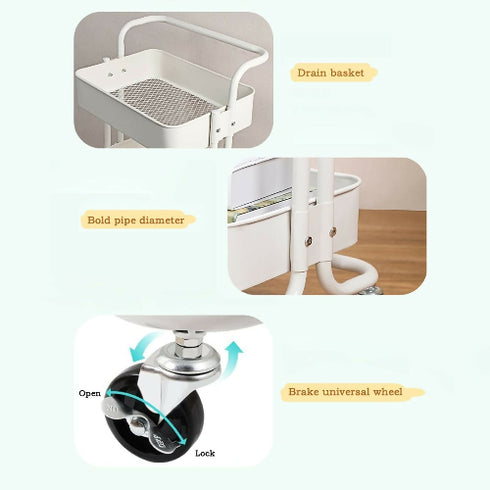 Kitchen Mobile Shelf / Cart Storage Basket